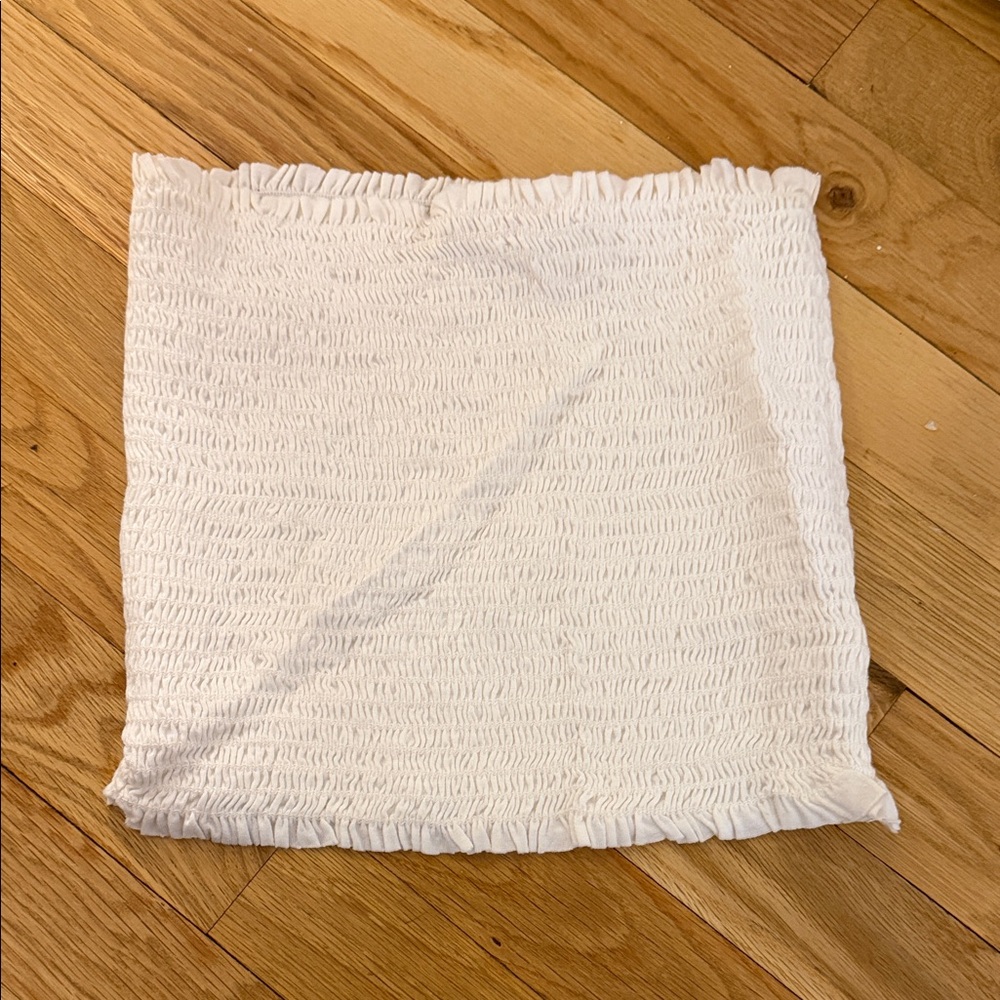 White Smocked fabric Tube Top
